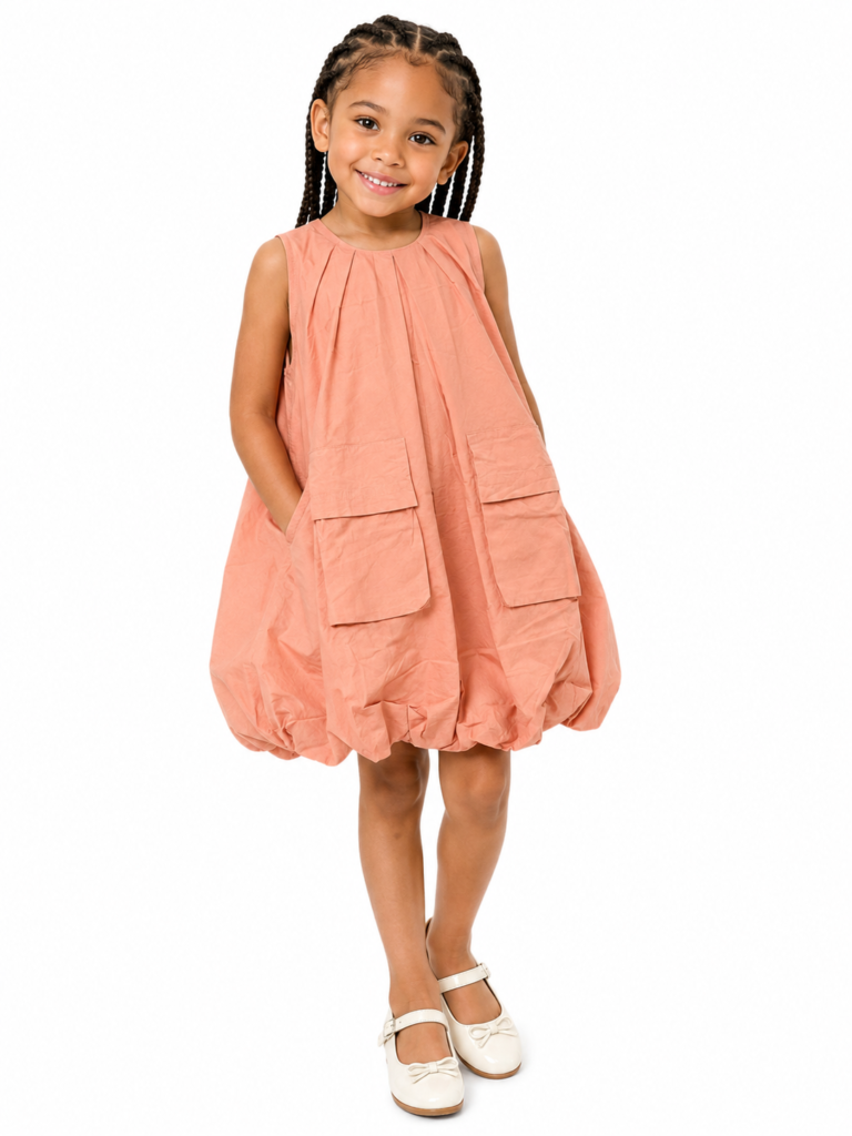 Bubble-Hem Cargo Dress