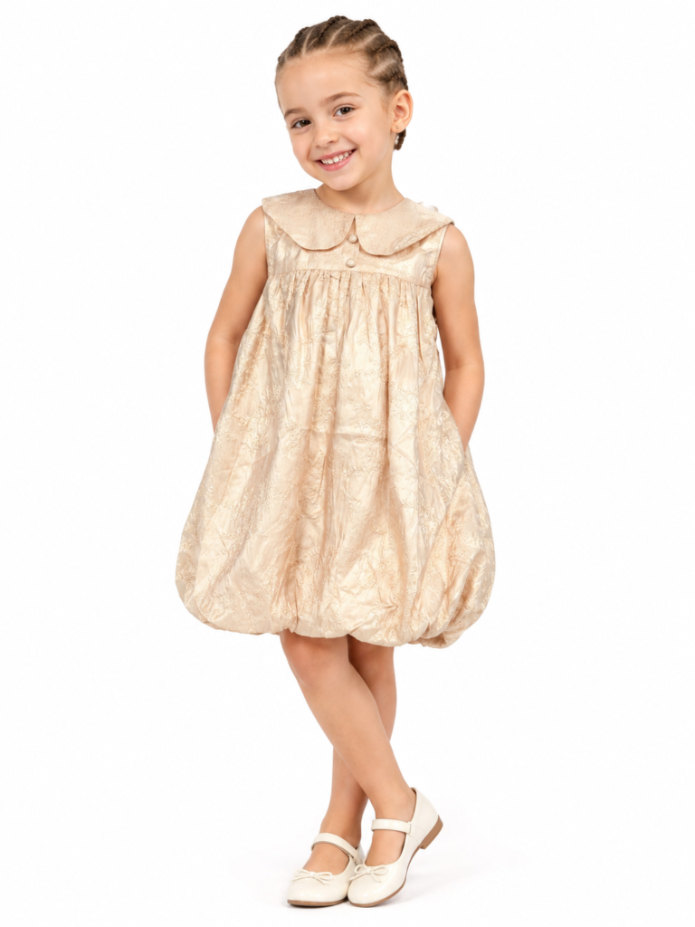 Jacquard Peter Pan Collar Bubble Dress