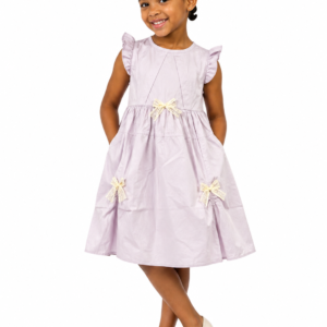 Ruffled Sundress with Bow Appliqués