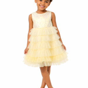 Ruffled Tulle Statement-Bow Dress