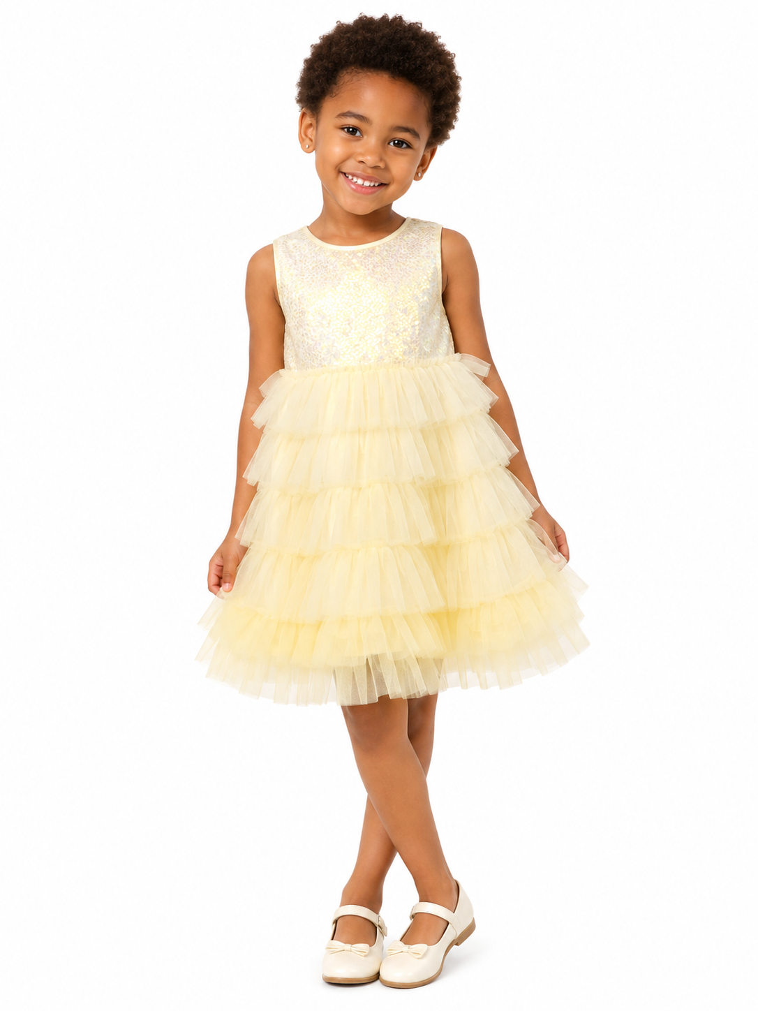 Ruffled Tulle Statement-Bow Dress